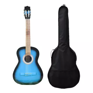 Guitarra Acústica Richard Clásica Clásico Con Curva G-01-n Para Diestros Azul Barniz Brillante