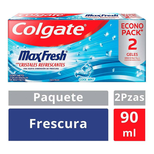 Pasta Dental Colgate Max Fresh Con Cristales Refrescantes 2 Piezas De 90ml