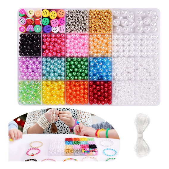 Juego De Cuentas De Sirena 1672 Pcs Kit Hacer Pulsera Collar