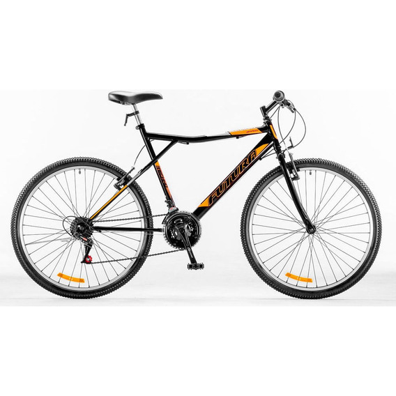 Bicicleta Mountain Bike Rodado 26  Futura Negra Y Naranja