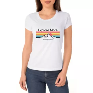 Camiseta Camisa Explore Mais Montanhas Tshirt Feminina