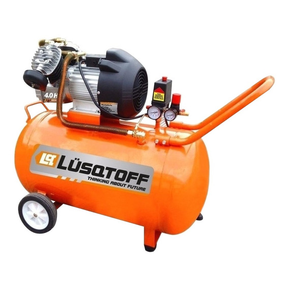 Compresor de aire eléctrico Lüsqtoff LC-40100 monofásico 100L 4hp 220V 50Hz naranja