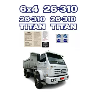 Kit Adesivos Resinado Para Volkswagen 26-310 6x4 Titan 17892 Cor Azul