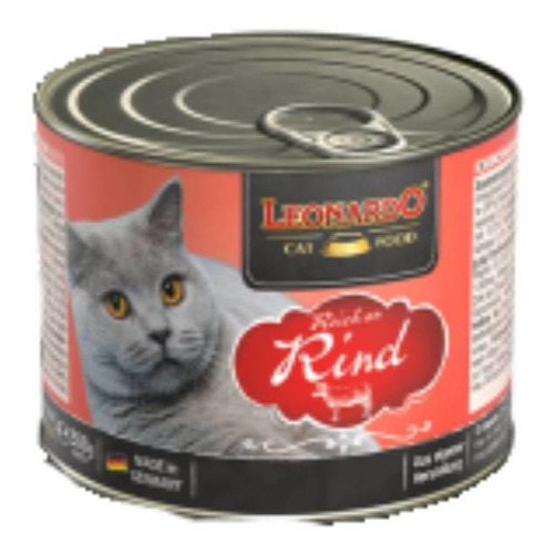 Alimento Leonardo Quality Selection para gato adulto sabor carne en lata de 200g