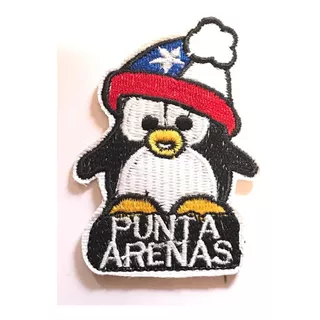 Parche Bordado Pingüino Con Gorro Punta Arenas Mas Chileno