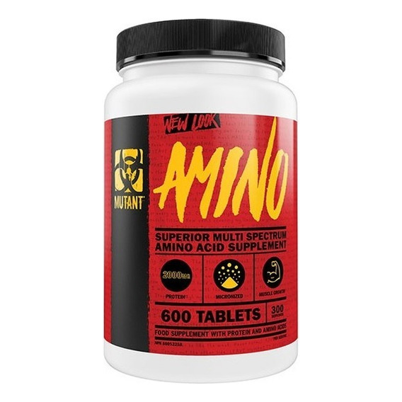 Mutant Amino 600 Tab, Aminoácidos Pastillas Bcaa + Eaa Sabor 600 Tabletas