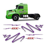 Kit Faixa Volvo Edc 1996 Adesivo Lateral Roxo Completo