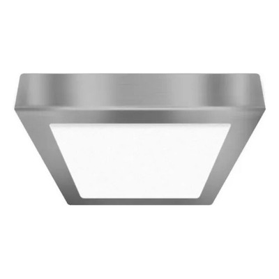 Panel Led De Plafon Aplique Macroled 6w Cuadrado 220v Acero