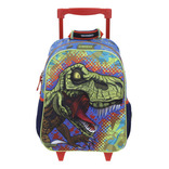 Mochila Ruedas Chenson Preescolar Kinder Dinosaurio Rex Co65768-9 Coleccion Sidarta Carro De Fabrica Reforzado Color Azul