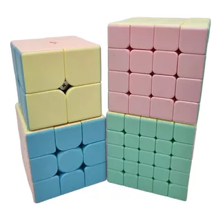 Pack 4 Cubos Speed Rubik Pastel Moyu 2x2 + 3x3 + 4x4 + 5x5