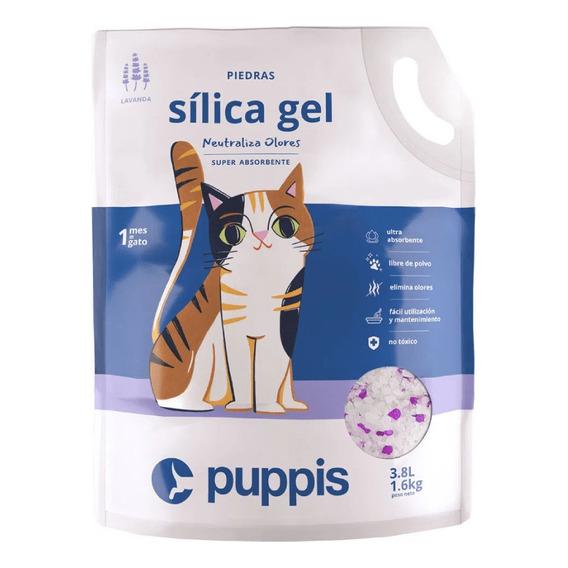 Arena Sílica Gel Puppis Aroma Lavanda 3.8 Lb