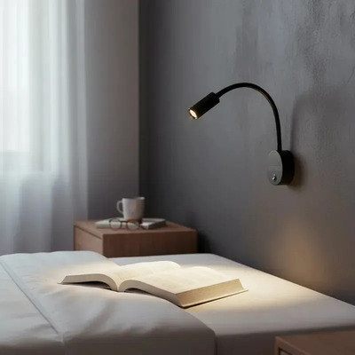 Aplique Led 3w Flexible Interruptor Deco Moderno Premium Vk Negro