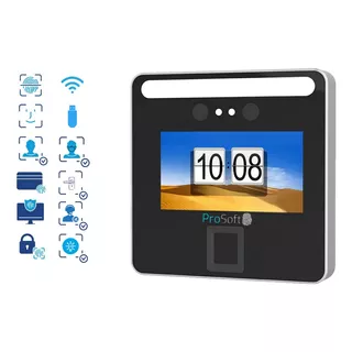 Reloj Biométrico Facial Wifi Control Acceso Huella Pendrive Color Negro