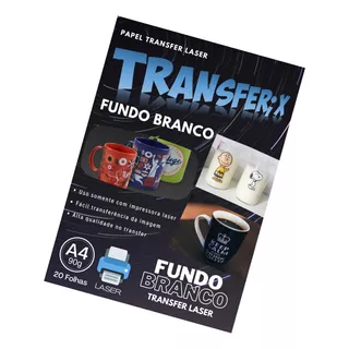 Papel Transfer Laser Fundo Branco Transferix 20 Folhas