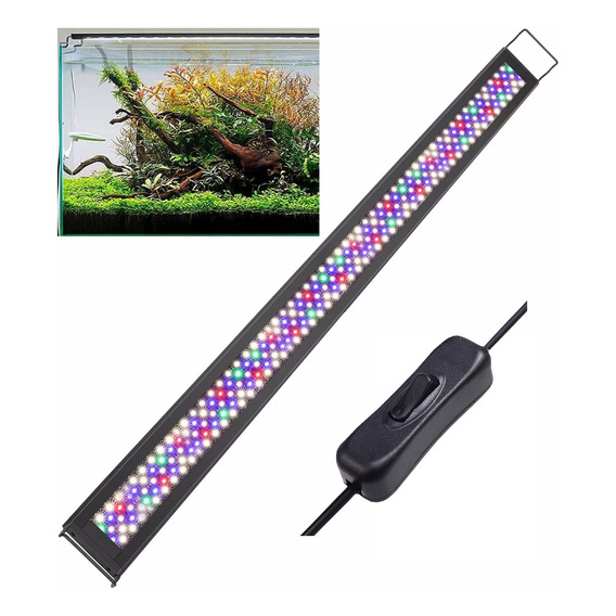 Lámpara Para Pecera Acuario Plantado Wrgb 164leds 120-140cm