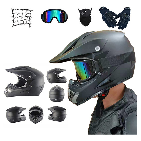 Casco Motocicleta Certificado Con Stelar Gafas Dot & Regalo