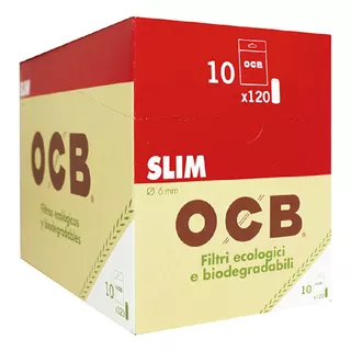 Caja X10 Unidades Filtros Ocb Slim Bio Organicos Bolsa X120u