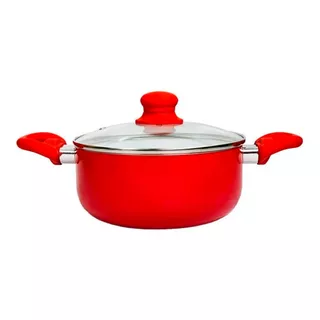 Panela Caçarola Indução Revestimento Cerâmico 24cm Relobraz Cor Vermelho