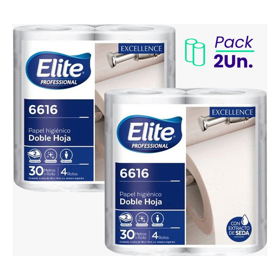 Papel Higiénico Ultra Con Seda Doble Hoja Elite 4x 30mt X2