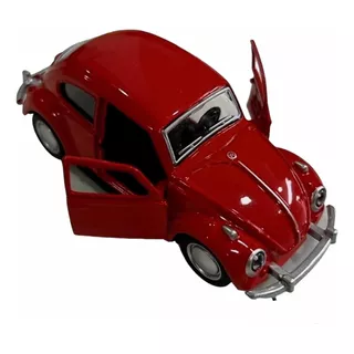 Carrinho Ferro Fusca Clássico Miniatura Coleção Cor Vermelho