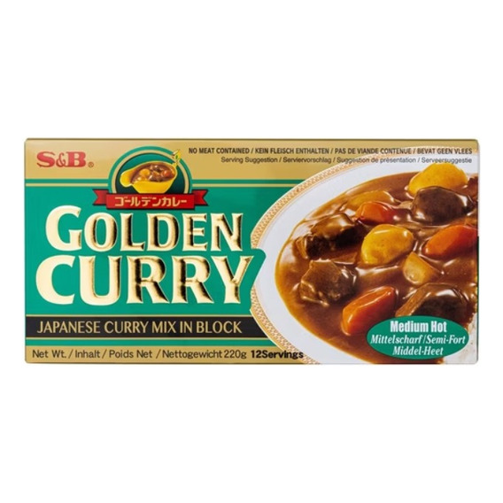 Golden Curry S&b Picante Medio Por 220 Gr Japones