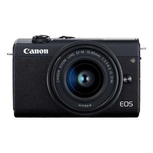  Canon EOS Kit M200 + lente 15-45mm IS STM mirrorless cor  preto