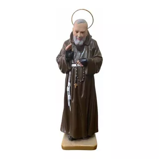 Imagem Padre Pio De Pietrelcina Com Auréola - 30cm