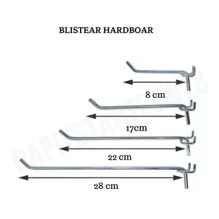 50 Ganchos Blister Hardboar - 22 Cm - Galvanizado