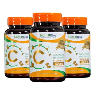 Vitamina C 500mg 100% Puro Frete Gratis Original 180caps 3un