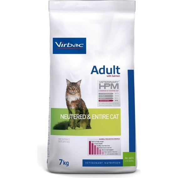 Alimento Virbac  Neutered & Entire  Gato Adulto  Salmón 7kg