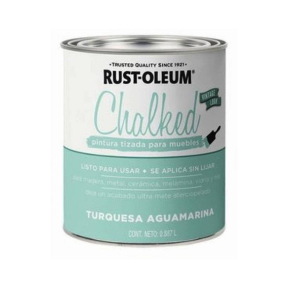 Pintura Tizada Ultra Mate Chalked Al Agua 1 L Rust Oleum Color Turquesa Aguamarina