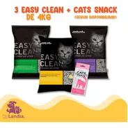 Pack De Arenas  Easy Clean 12 Kg Para Gatos + Snack Gratis
