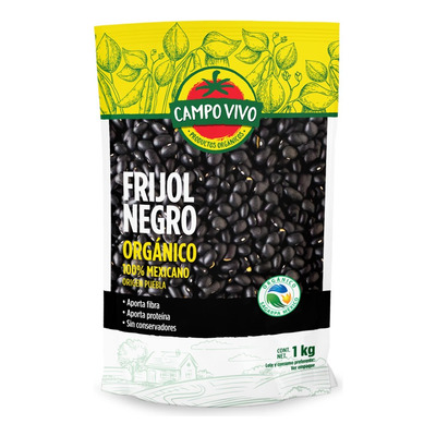 3pz Campo Vivo Frijol Orgánico Negro 1kg