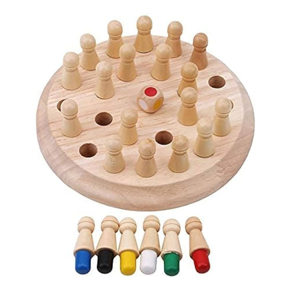 Juego Memoria Madera Memory Chess Didactico Montessori
