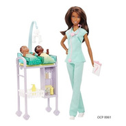 Barbie Profissões Pediatra Negra Com 2 Bebês Mattel Ms