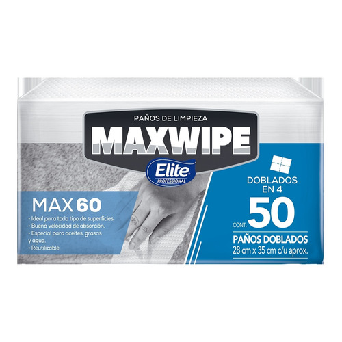 Paño de limpieza Elite Professional Maxwipe 60 paño 50 u