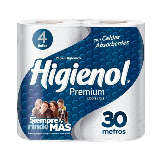 Papel Higiénico Higienol Doble Hoja Premium 30mts X4