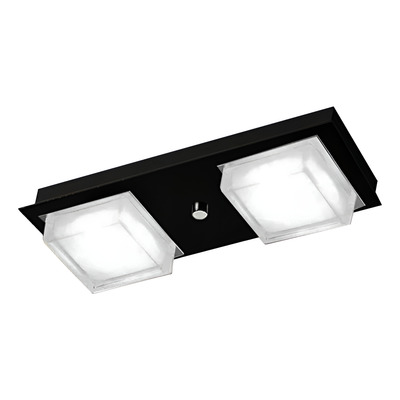 Plafon Led Cube 2 Luces Negro Alta Potencia 24w Dimerizable