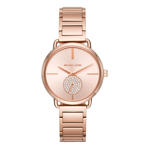 Reloj Mujer Michael Kors Portia Mk3640 /relojería Violeta Color de la correa Oro rosa