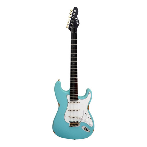 Guitarra eléctrica Slick SL57 stratocaster de fresno daphne blue con diapasón de arce