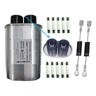 Kit Capacitor Microondas 0,90uf + 2 Diodo + 10 Fusivel 20a