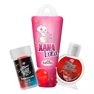 Kit Óleo Corporal Gel Xana Loka Prazer Beijável Maxx Babaloo