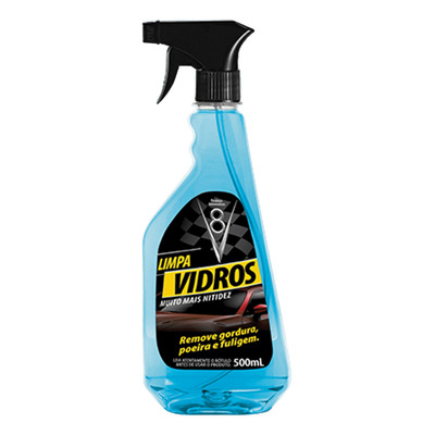 Limpa Vidros Automotivo Carro Com Gatilho V8 Sanol 500ml