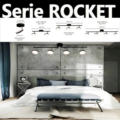 Aplique Techo Led Rocket 3 Spot Blanco Luces 18w Interior