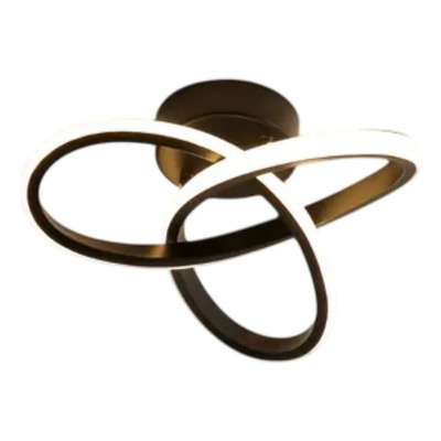 Plafon Led Lazo 19323/ne 12w 25x14cm Calido Negro Calido Negro