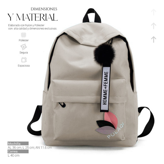 Mochila Multifuncional Backpack Minimalista De Gran Capacidad Color Gris