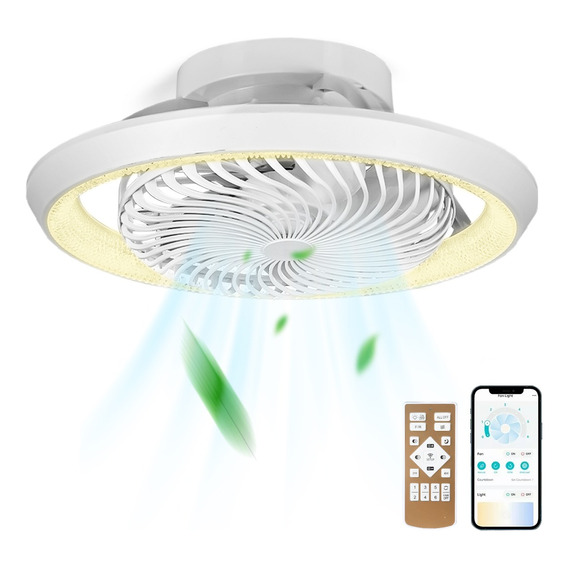 Ventilador De Techo Oscilante Con Luz Led/mando/app Control