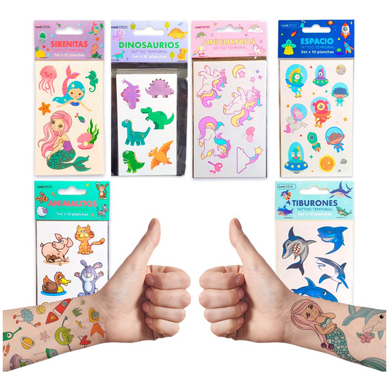 Tatuajes Tatto Temporales Adhesivos Infantiles Niños X30