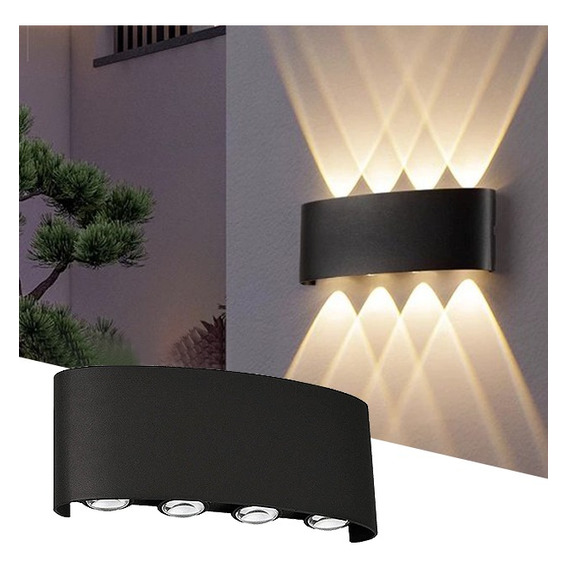 Lámpara De Pared Led Moderna 8w De Luz Cálida Para Exterior