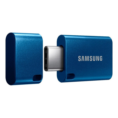 Pendrive Usb Tipo C Samsung 128gb 400mb/s Compacto Diseño Calidad Color Azul con tapa